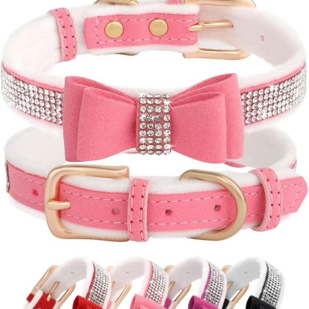 NEW Sparkling Bling Swarovski Crystal Rhinestone Pet Dog Fleece Collar +… - Picture 6 of 12